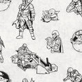 Star Wars The Mandalorian and Grogu Linocut Black Peel and Stick Wallpaper